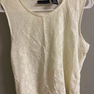 Elegant Cream Floral Tank Top